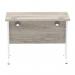 Impulse 1000 x 600mm Straight Desk Grey Oak Top White Cantilever Leg I003064 62724DY