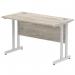 Impulse 1200 x 600mm Straight Desk Grey Oak Top Silver Cantilever Leg I003067 62766DY