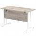 Impulse 1200 x 600mm Straight Desk Grey Oak Top White Cantilever Leg I003068 62773DY