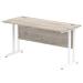 Impulse 1400 x 600mm Straight Desk Grey Oak Top White Cantilever Leg I003072 62815DY