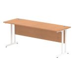 Impulse 1800 x 600mm Straight Desk Oak Top White Cantilever Leg MI002656 62920DY