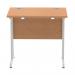 Impulse 800 x 600mm Straight Desk Oak Top Silver Cantilever Leg MI002904 62955DY