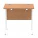 Impulse 800 x 600mm Straight Desk Oak Top White Cantilever Leg MI002905 62962DY