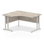 Impulse 1400mm Left Crescent Desk Grey Oak Top Silver Cantilever Leg I003819 62976DY