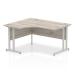 Impulse 1400mm Left Crescent Desk Grey Oak Top Silver Cantilever Leg I003819 62976DY