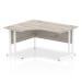 Impulse 1400mm Left Crescent Desk Grey Oak Top White Cantilever Leg I003831 62983DY