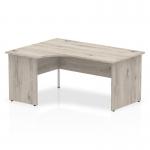 Impulse 1600mm Left Crescent Desk Grey Oak Top Panel End Leg I003141 63011DY