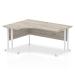 Impulse 1600mm Left Crescent Desk Grey Oak Top White Cantilever Leg I003526 63025DY