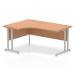 Impulse 1600mm Left Crescent Desk Oak Top Silver Cantilever Leg I000822 63039DY