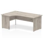 Impulse 1800mm Left Crescent Desk Grey Oak Top Panel End Leg I003139 63053DY