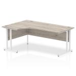 Impulse 1800mm Left Crescent Desk Grey Oak Top White Cantilever Leg I003528 63067DY