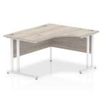 Impulse 1400mm Right Crescent Desk Grey Oak Top White Cantilever Leg I003837 63109DY