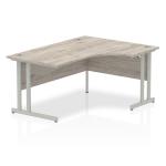 Impulse 1600mm Right Crescent Desk Grey Oak Top Silver Cantilever Leg I003137 63144DY