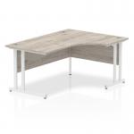 Impulse 1600mm Right Crescent Desk Grey Oak Top White Cantilever Leg I003527 63151DY