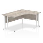 Impulse 1600mm Right Crescent Desk Grey Oak Top White Cantilever Leg I003527 63151DY