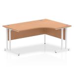Impulse Contract Right Hand Crescent Cantilever Desk W1600 x D1200 x H730mm Oak Finish/White Frame - I002845 63172DY