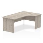 Impulse 1800mm Right Crescent Desk Grey Oak Top Panel End Leg I003140 63179DY