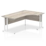 Impulse 1800mm Right Crescent Desk Grey Oak Top White Cantilever Leg I003529 63193DY