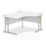 Impulse 1400mm Right Crescent Desk White Top Silver Cantilever Leg I003828 63291DY