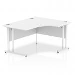 Impulse 1400mm Right Crescent Desk White Top White Cantilever Leg I003840 63298DY