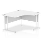 Impulse 1400mm Right Crescent Desk White Top White Cantilever Leg I003840 63298DY