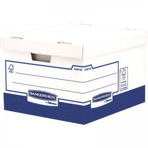 Fellowes Bankers Box Basic Large Heavy Duty Storage Box White Blue