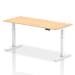 Dynamic Air 1800 x 800mm Height Adjustable Desk Maple Top Cable Ports White Leg HA01116 63606DY