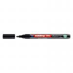 The image shows a pack of 10 edding 791 Paintmarker PCR Black, with an upright tube design and a clear cap. The markers have a sleek, professional appearance, with bold white lettering on a black background. Each marker is labeled with the edding logo and the number 791 in large, easy-to-read font. The tips of the markers appear to be thin and precise, perfect for detailed and accurate painting. The packaging also features a prominent barcode and product information.