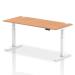 Dynamic Air 1800 x 800mm Height Adjustable Desk Oak Top Cable Ports White Leg HA01120 63634DY