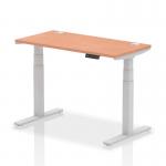 Dynamic Air 1200 x 600mm Height Adjustable Desk Beech Top Cable Ports Silver Leg HA01121 63641DY