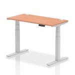 Dynamic Air 1200 x 600mm Height Adjustable Desk Beech Top Cable Ports Silver Leg HA01121 63641DY