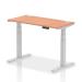 Dynamic Air 1200 x 600mm Height Adjustable Desk Beech Top Cable Ports Silver Leg HA01121 63641DY