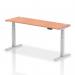 Dynamic Air 1800 x 600mm Height Adjustable Desk Beech Top Cable Ports Silver Leg HA01124 63662DY