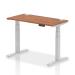 Dynamic Air 1200 x 600mm Height Adjustable Desk Walnut Top Cable Ports Silver Leg HA01125 63669DY