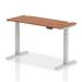 Dynamic Air 1400 x 600mm Height Adjustable Desk Walnut Top Cable Ports Silver Leg HA01126 63676DY