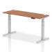 Dynamic Air 1600 x 600mm Height Adjustable Desk Walnut Top Cable Ports Silver Leg HA01127 63683DY