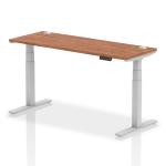 Dynamic Air 1600 x 600mm Height Adjustable Desk Walnut Top Cable Ports Silver Leg HA01127 63683DY