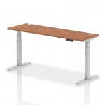 Dynamic Air 1800 x 600mm Height Adjustable Desk Walnut Top Cable Ports Silver Leg HA01128 63690DY