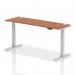 Dynamic Air 1800 x 600mm Height Adjustable Desk Walnut Top Cable Ports Silver Leg HA01128 63690DY