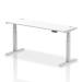 Dynamic Air 1800 x 600mm Height Adjustable Desk White Top Cable Ports Silver Leg HA01132 63718DY