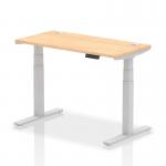 Dynamic Air 1200 x 600mm Height Adjustable Desk Maple Top Cable Ports Silver Leg HA01133 63725DY