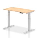 Dynamic Air 1200 x 600mm Height Adjustable Desk Maple Top Cable Ports Silver Leg HA01133 63725DY
