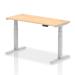Dynamic Air 1400 x 600mm Height Adjustable Desk Maple Top Cable Ports Silver Leg HA01134 63732DY