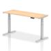 Dynamic Air 1600 x 600mm Height Adjustable Desk Maple Top Cable Ports Silver Leg HA01135 63739DY
