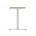 Dynamic Air 1400 x 600mm Height Adjustable Desk Oak Top Cable Ports Silver Leg HA01138 63760DY