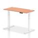 Dynamic Air 1200 x 600mm Height Adjustable Desk Beech Top Cable Ports White Leg HA01141 63781DY