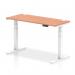 Dynamic Air 1400 x 600mm Height Adjustable Desk Beech Top Cable Ports White Leg HA01142 63788DY