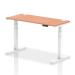 Dynamic Air 1400 x 600mm Height Adjustable Desk Beech Top Cable Ports White Leg HA01142 63788DY