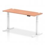 Dynamic Air 1600 x 600mm Height Adjustable Desk Beech Top Cable Ports White Leg HA01143 63795DY