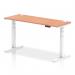 Dynamic Air 1600 x 600mm Height Adjustable Desk Beech Top Cable Ports White Leg HA01143 63795DY